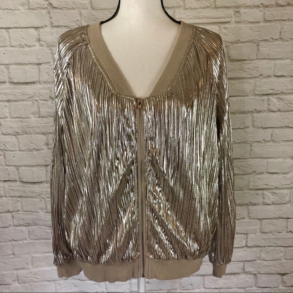 Francesca’s Pleated Bomber Jacket - Small